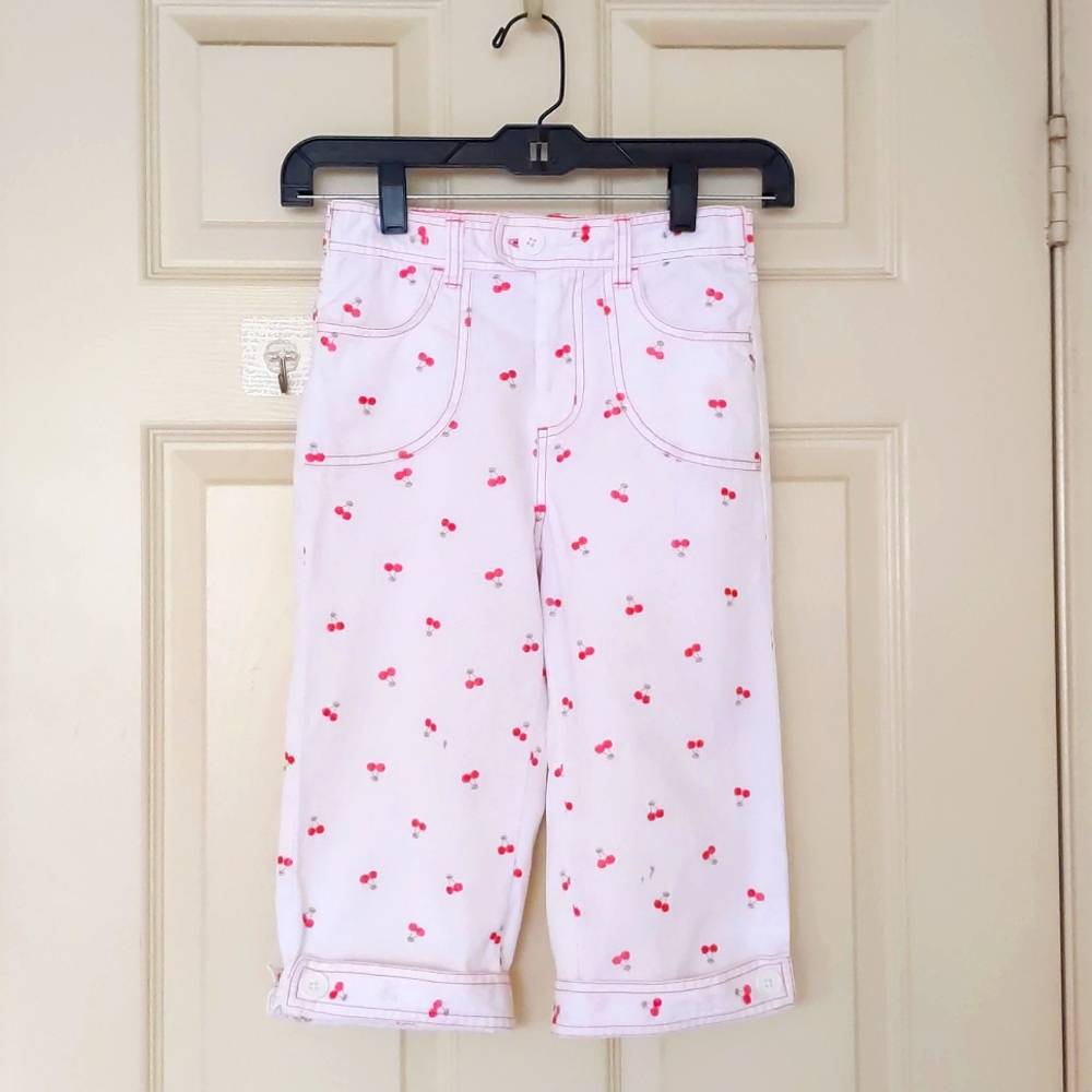 High Sierra 100% Cotton Pant with Embroidered Pink Cherries & Two Front Pockets